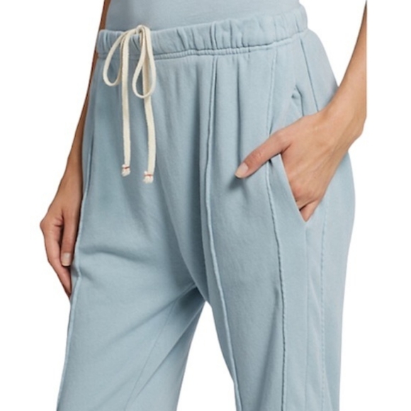 Les Tien Pants - Les Tien Organic Dusty Blue Cotton Terry Lounge Pants